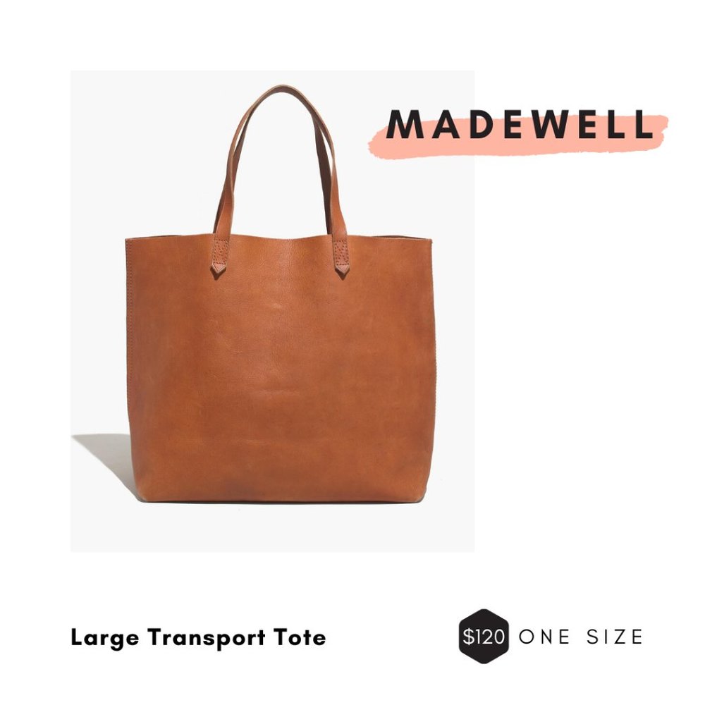 Madewell Large Transport Tote in English Saddle